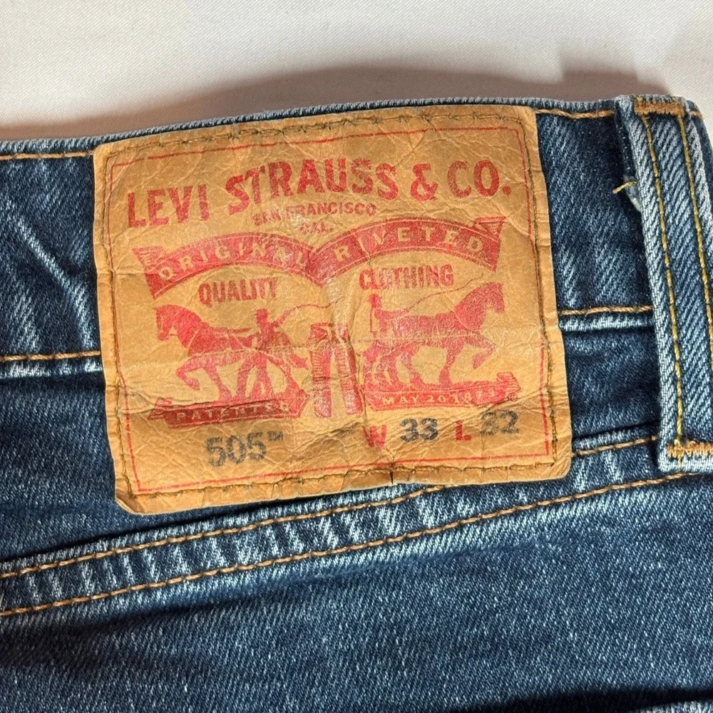 Levi's 505 Regular Fit Jeans Mens 33x32 Blue Straight Leg Denim Pants